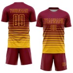 Uniform Gelb Custom Nadelstreifen Fußball Verblassen Jersey Mode Sublimation Kastanienbraun