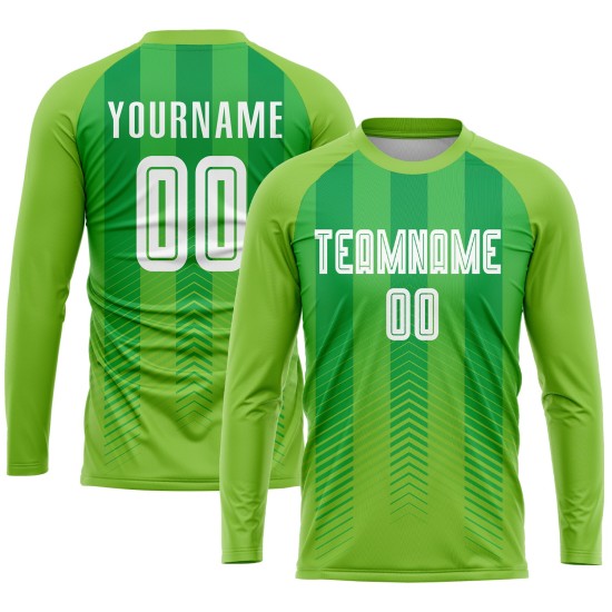 Jersey Neon Custom Uniform Grün Grün Fußball Weiß-Kelly Sublimation