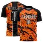 Orange Custom Jersey Sublimation Uniform Abstrakt Schwarz-Weiß Bay Fluid Soccer