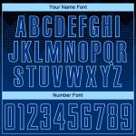 Blaulicht-Sublimations-Fußball-Uniform in Marineblau, individuell gestaltetes schwarzes US-Trikot