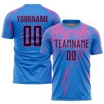 Uniform Pulver Navy-Pink Sublimation Blau Fußball Jersey Custom