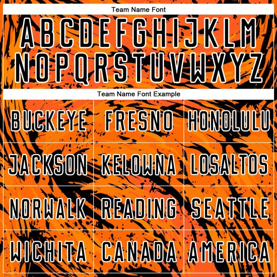 Orange Custom Jersey Sublimation Uniform Abstrakt Schwarz-Weiß Bay Fluid Soccer