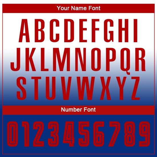 Jersey Langarm Fade Uniform Rot-Royal Custom Weiß Sublimation Fußball Mode