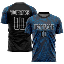 Benutzerdefinierte Uniform Schwarz-Weiß Jersey Royal Sublimation Fußball