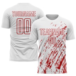 Trikot Rot Fußball Uniform Sublimation Weiß Custom