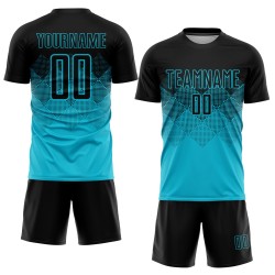Lakes Jersey Blau Uniform Sublimation Fußball Custom Schwarz