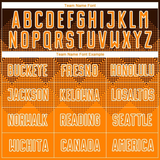 Benutzerdefinierte Sublimation Jersey Bay Soccer Braun Uniform Orange-Weiß