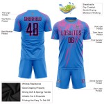 Uniform Pulver Navy-Pink Sublimation Blau Fußball Jersey Custom