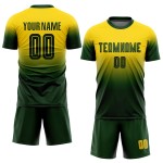 Uniform Sublimation Custom Green Fade Fashion Fußball Jersey Gold
