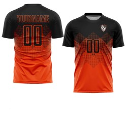 Spencer Soccer Orange Schwarz Jersey Square Custom Club Sublimation Gradient Uniform Form