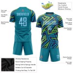 Fußball Hellblau Uniform Sublimation Blau-Kelly Jersey Grün Custom