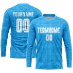 Home Weiß Blau Sublimation Uniform Fußball Jersey Licht Custom