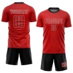 Sublimationstrikot Rot-Schwarz Uniform Fußball Custom Rot