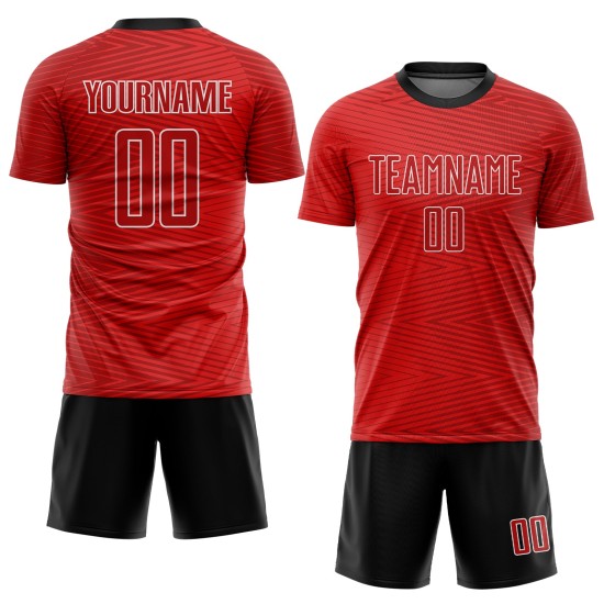 Sublimationstrikot Rot-Schwarz Uniform Fußball Custom Rot