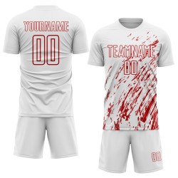 Trikot Rot Fußball Uniform Sublimation Weiß Custom