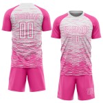 Uniform Sublimation Custom Jersey Fußball Weiß Rosa