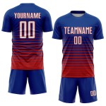 Sublimation Fade Uniform Jersey Custom Nadelstreifen Weiß-Rot Fashion Soccer Royal