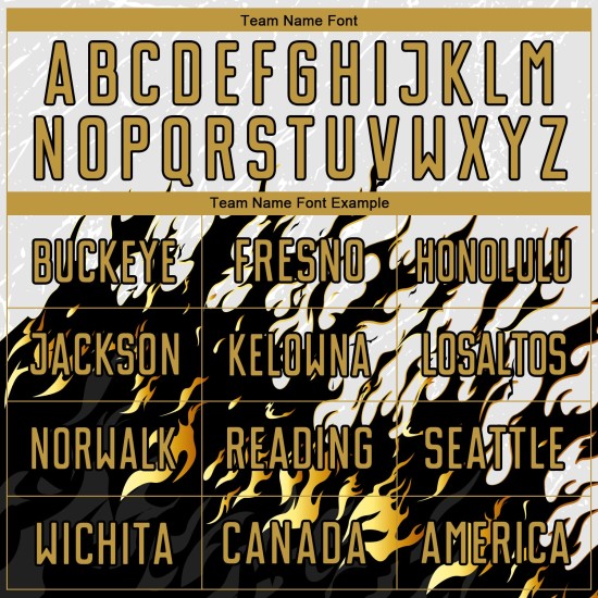 Uniform Fußball Sublimation Flamme Alt Gold-Schwarz Weiß Jersey Custom