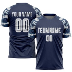 Uniform Navy Trikot Sublimation Fußball Weiß-Camo Custom