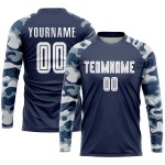 Uniform Navy Trikot Sublimation Fußball Weiß-Camo Custom