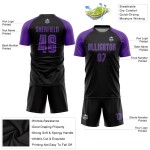 Uniform Fußball Lila Trikot Schwarz Benutzerdefinierte Sublimation