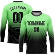 Fade Pea Jersey Custom Fashion Sleeve Uniform Fußball Sublimation Lange Schwarz Grün