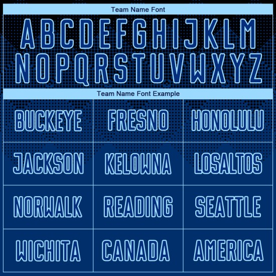 Blaulicht-Sublimations-Fußball-Uniform in Marineblau, individuell gestaltetes schwarzes US-Trikot