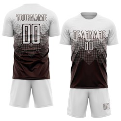 Benutzerdefinierte weiße Fußball-Trikot Uniform Sublimation braun