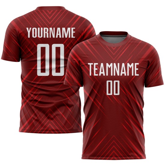 Uniform Weiß Trikot Benutzerdefinierte Rot Sublimation Fußball