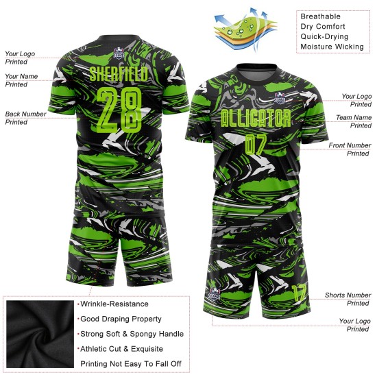 Grüne Fußballuniform Grün-Aurora Sublimation Custom Neon Jersey Figur