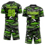 Grüne Fußballuniform Grün-Aurora Sublimation Custom Neon Jersey Figur