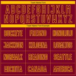 Uniform Gelb Custom Nadelstreifen Fußball Verblassen Jersey Mode Sublimation Kastanienbraun