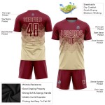 Benutzerdefinierte Uniform Creme Jersey Fußball Sublimation Crimson
